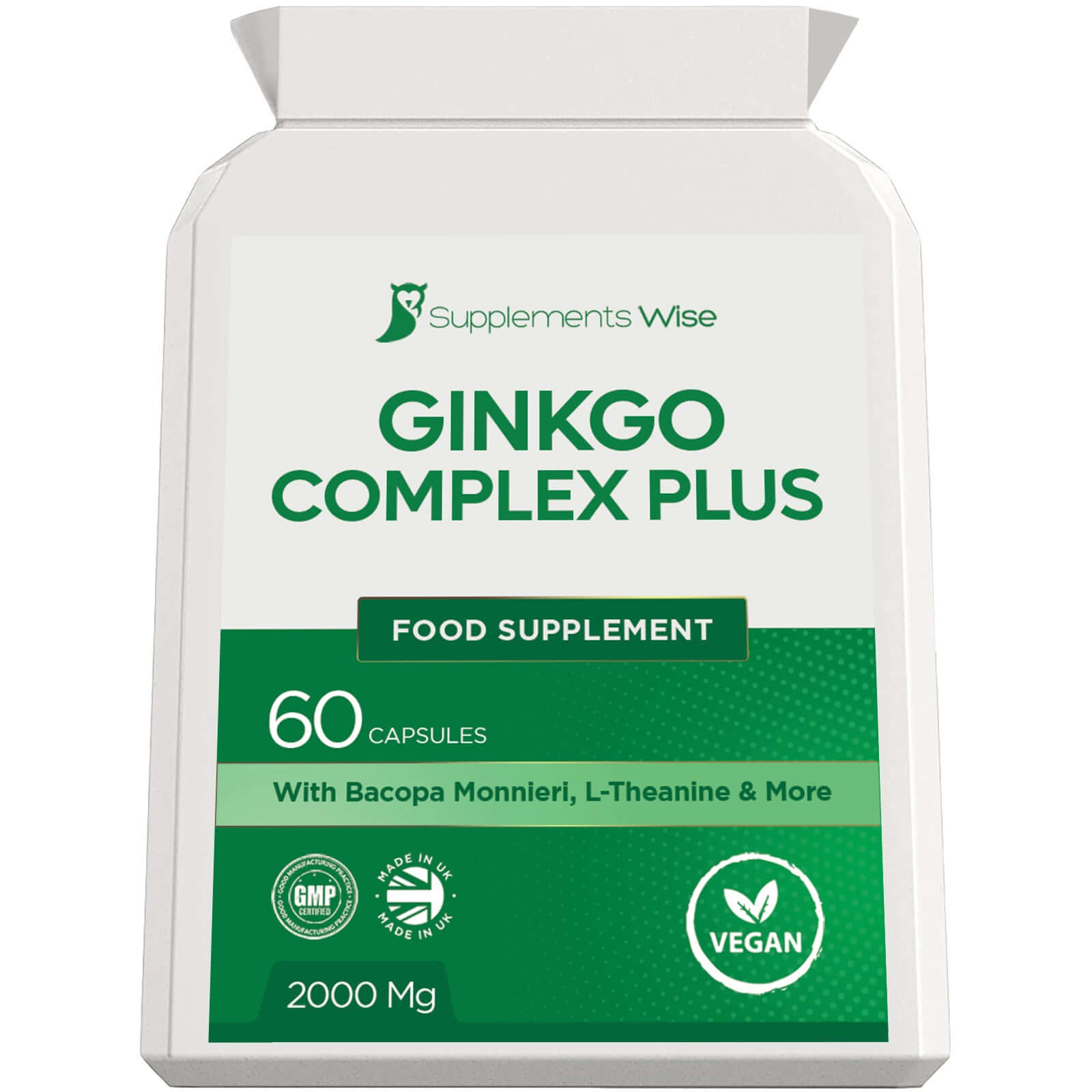 Ginkgo Biloba Nootropic Complex | 60 Vegan Capsules | Supplements Wise Ginkgo Biloba Nootropic Complex | 60 Vegan Capsules | Supplements Wise
