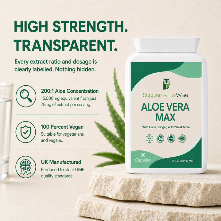Aloe Vera Complex Capsules | 9 Botanical Extracts | 90 Vegan Capsules