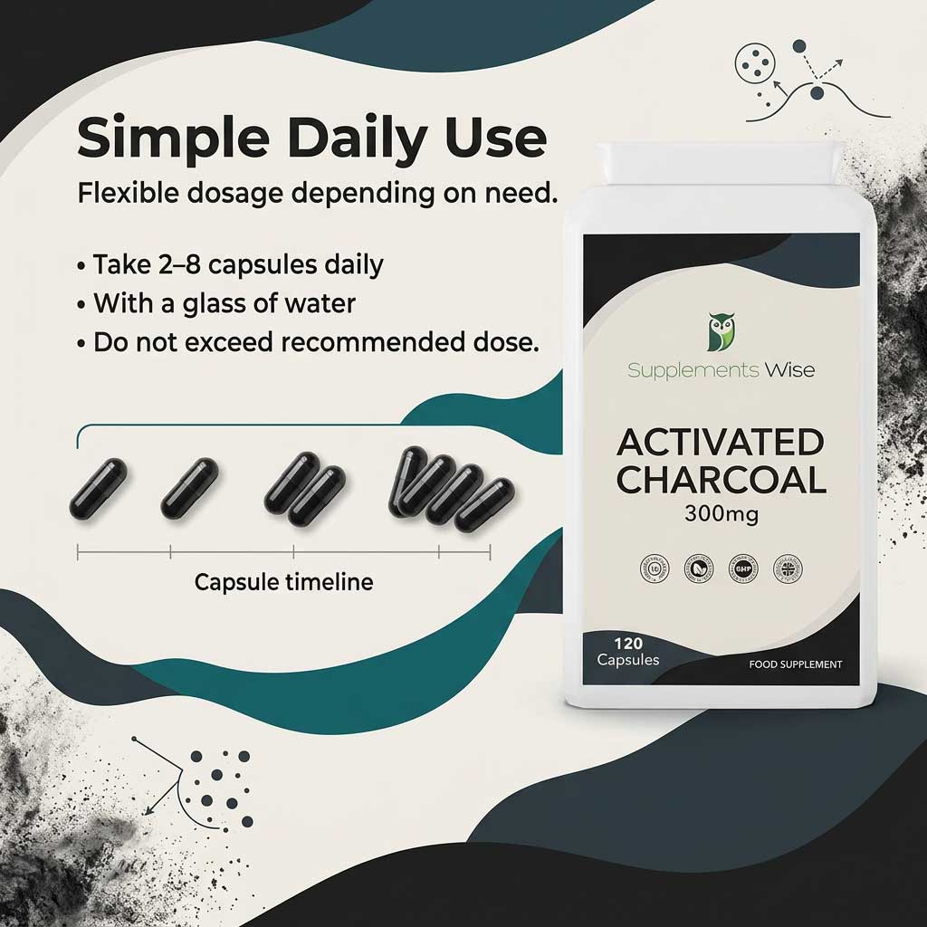 Activated Charcoal Capsules | 120 x 300mg | Vegan | UK Made
