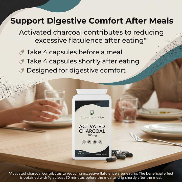 Activated Charcoal Capsules | 120 x 300mg | Vegan | UK Made