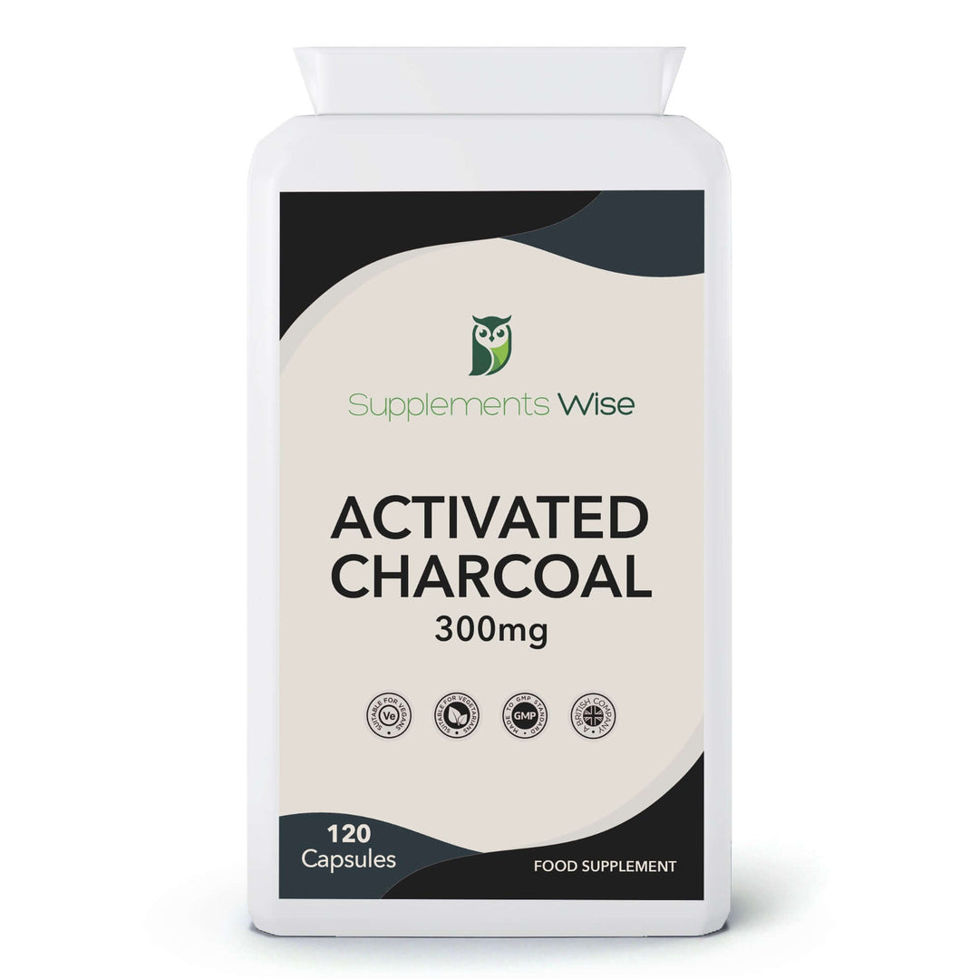 Activated Charcoal Capsules | 120 x 300mg | Vegan | UK Made