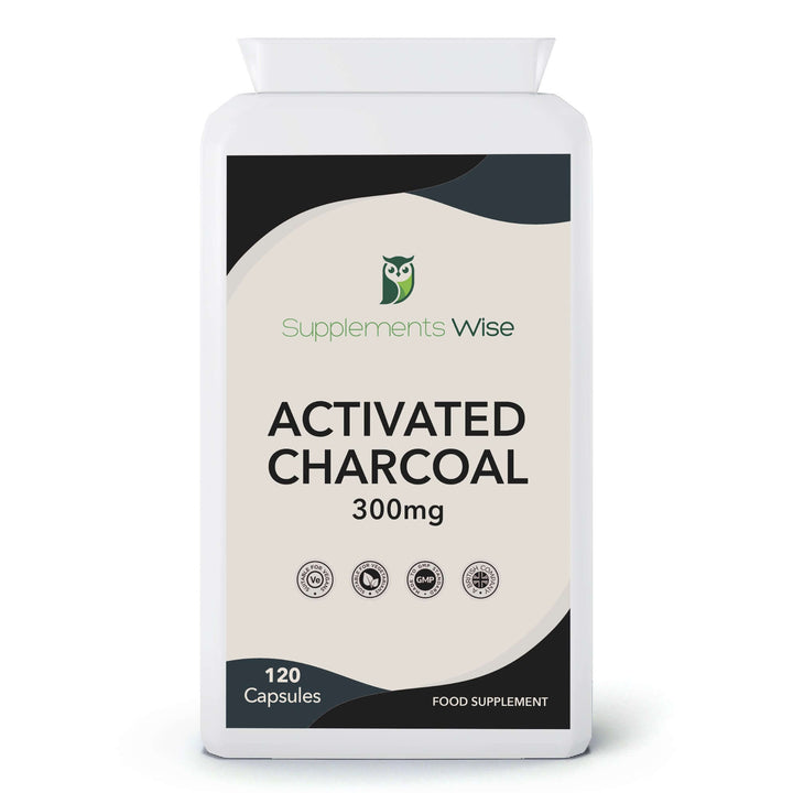 Activated Charcoal Capsules | 120 x 300mg | Vegan | UK Made