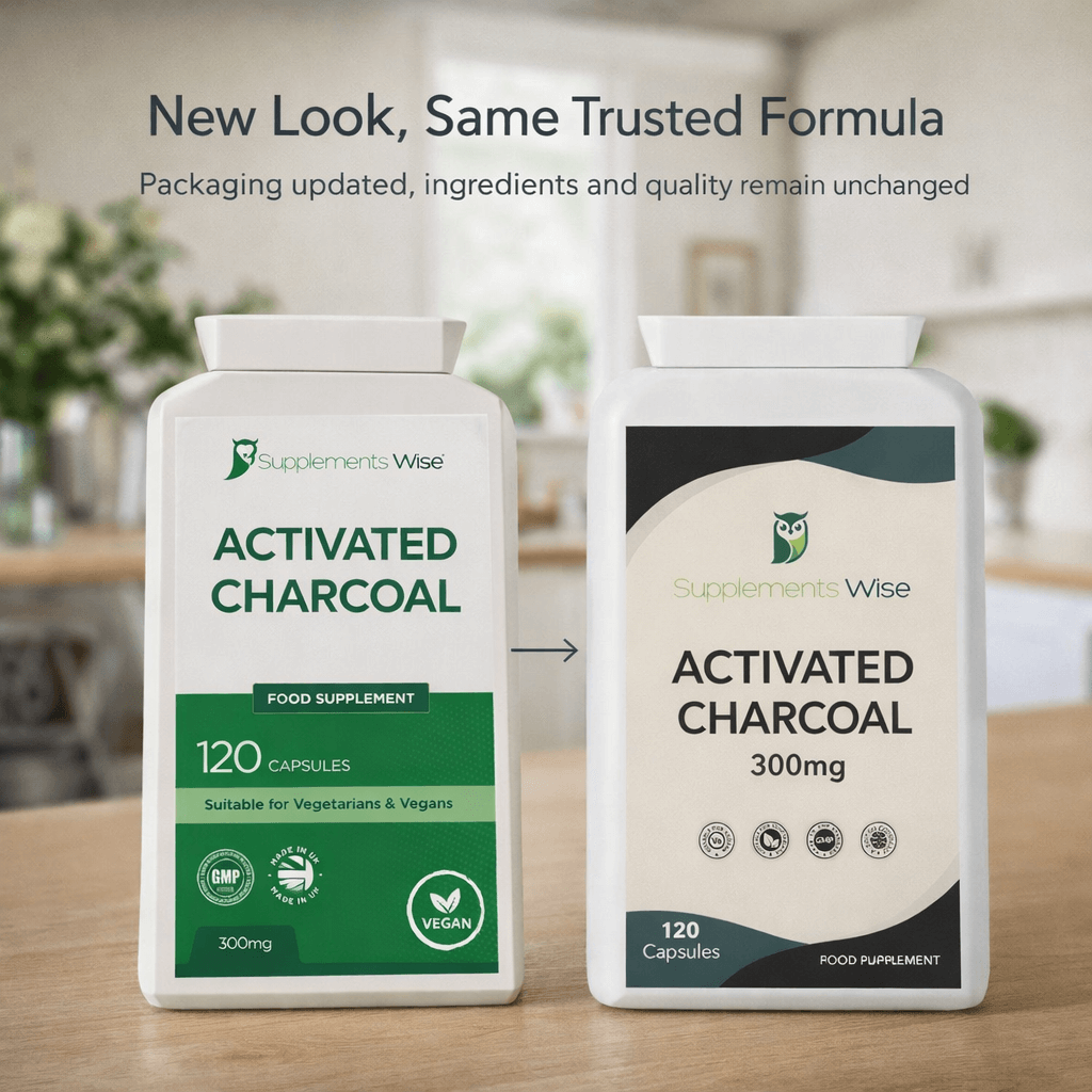 Activated Charcoal Capsules | 120 x 300mg | Vegan | UK Made