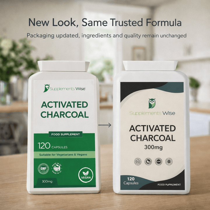 Activated Charcoal Capsules | 120 x 300mg | Vegan | UK Made