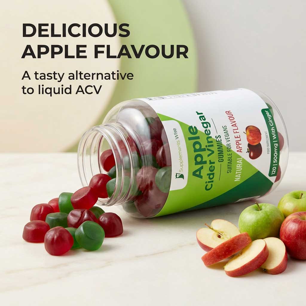 Apple Cider Vinegar Gummies 500mg | With the Mother and Ginger | 120 Gummies