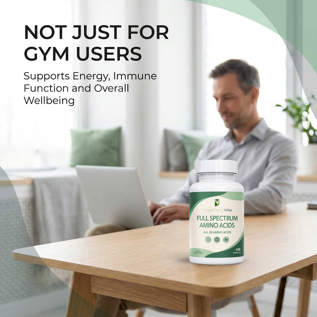 Full Spectrum Amino Acid Complex | All 20 Amino Acids | 120 Vegan Capsules