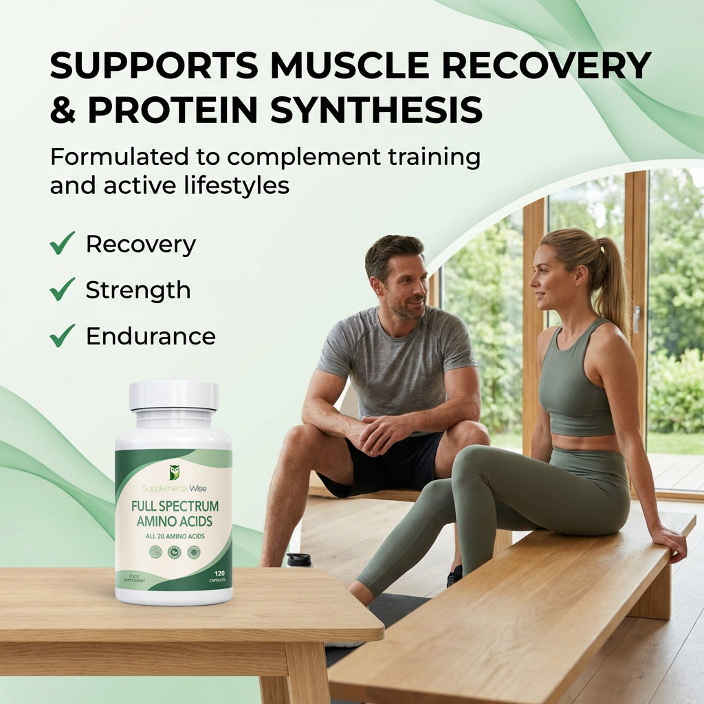 Full Spectrum Amino Acid Complex | All 20 Amino Acids | 120 Vegan Capsules