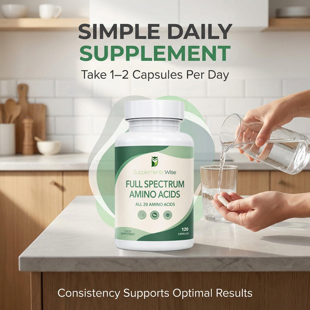 Full Spectrum Amino Acid Complex | All 20 Amino Acids | 120 Vegan Capsules