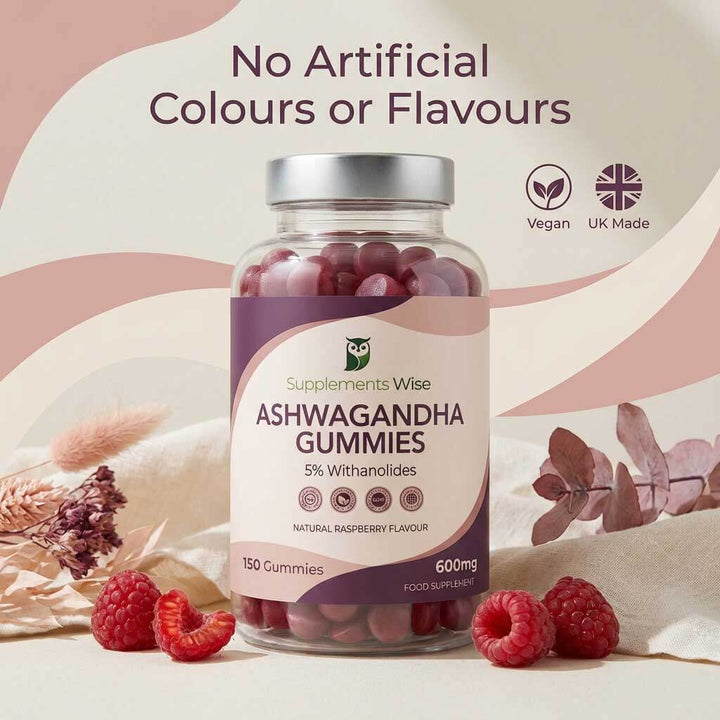 Ashwagandha Gummies 150 x 600mg Natural Raspberry Flavour