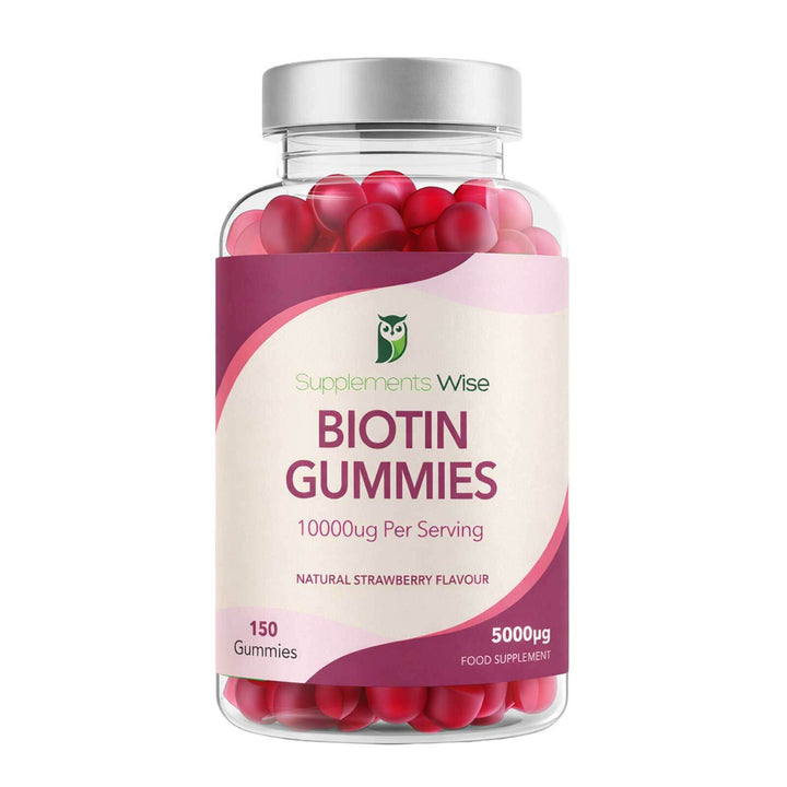 Biotin Gummies 5,000mcg | 150 Gummies | Natural Strawberry | UK Made