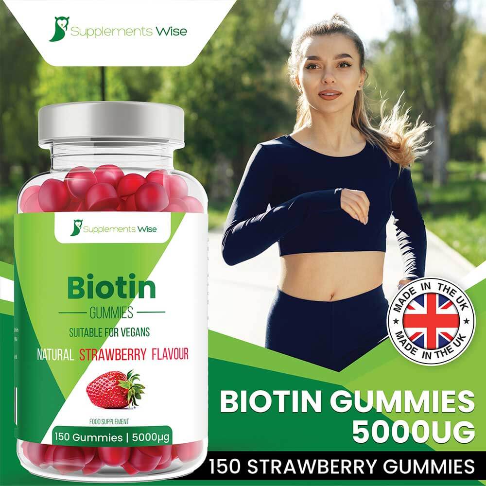 Biotin Gummies 150 x 5000ug Natural Strawberry Flavour