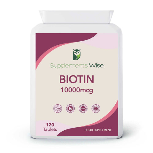 Biotin 10,000mcg Tablets | 120 Vegan Tablets | 4-Month Supply | UK Made