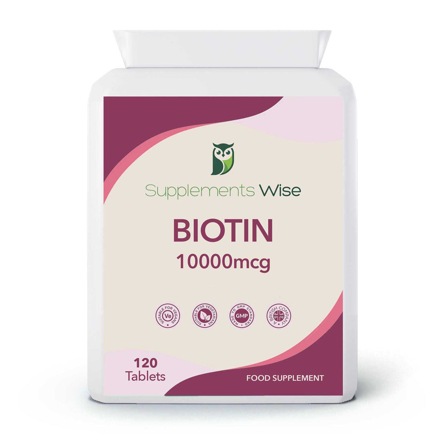 Biotin 10,000mcg Tablets | 120 Vegan Tablets | 4-Month Supply | UK Made