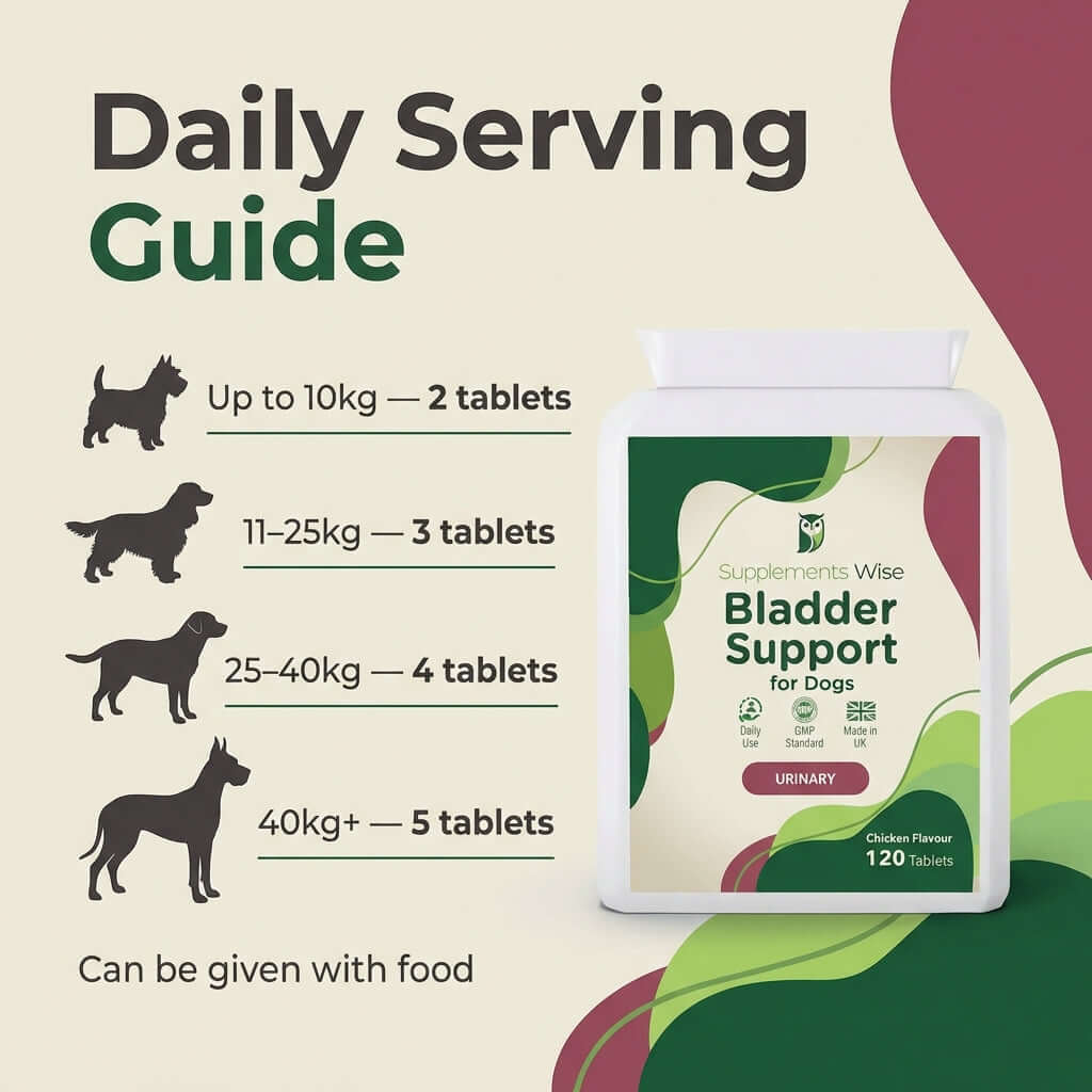 Bladder Support for Dogs – Everyday Urinary Comfort | 120 Tablets | UK Made