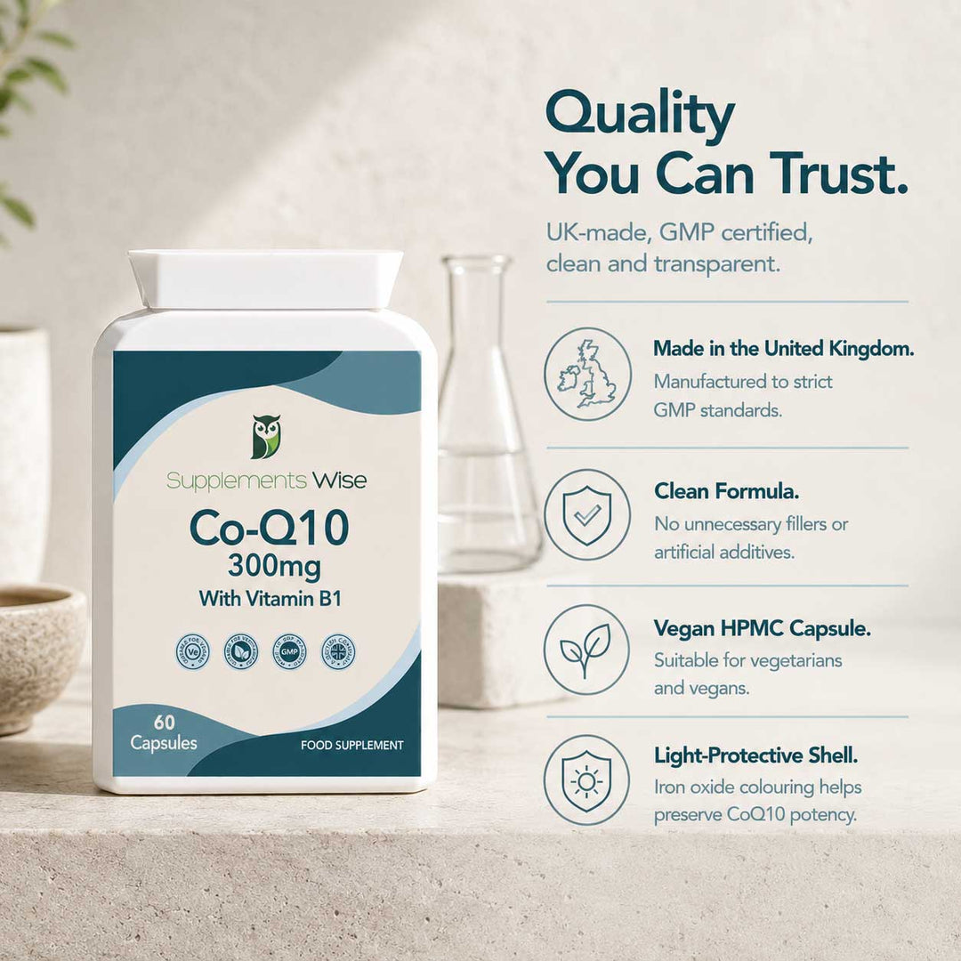Co-Enzyme Q10 300mg | 60 Capsules | With Vitamin B1