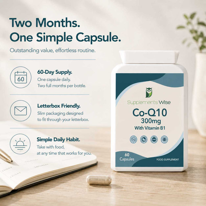 Co-Enzyme Q10 300mg | 60 Capsules | With Vitamin B1