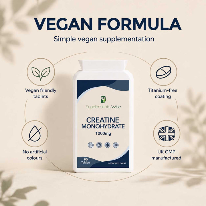 Creatine Monohydrate Tablets 1000mg - 90 Vegan Tablets