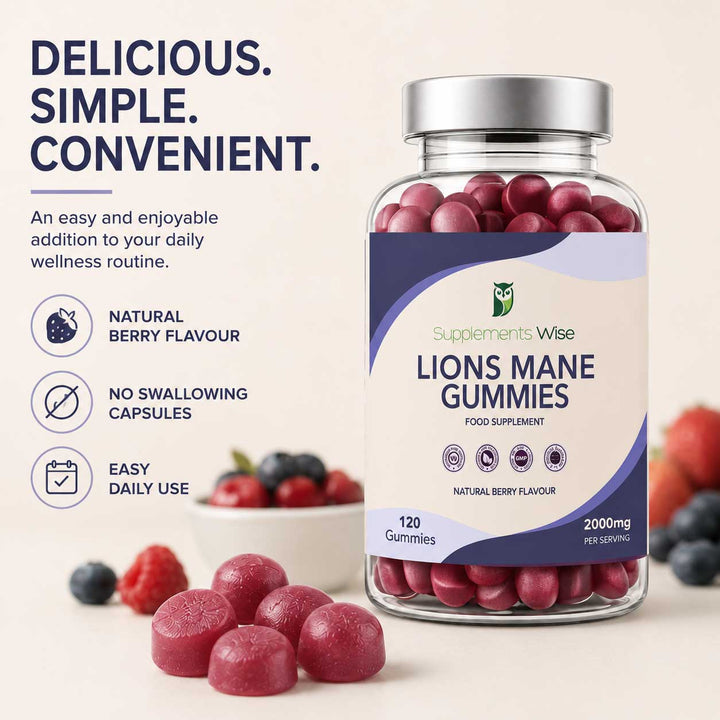 Lion's Mane Gummies | 120 Natural Berry Flavour
