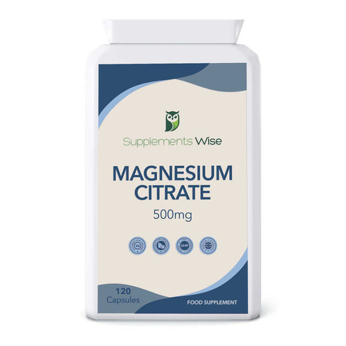 Magnesium Citrate 500mg | 120 Capsules | UK Made