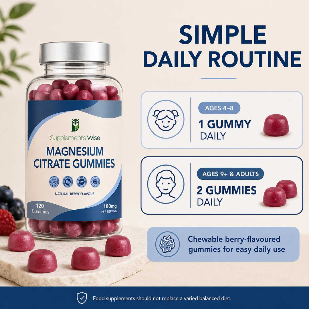Magnesium Citrate Gummies | 120 | Natural Berry Flavour