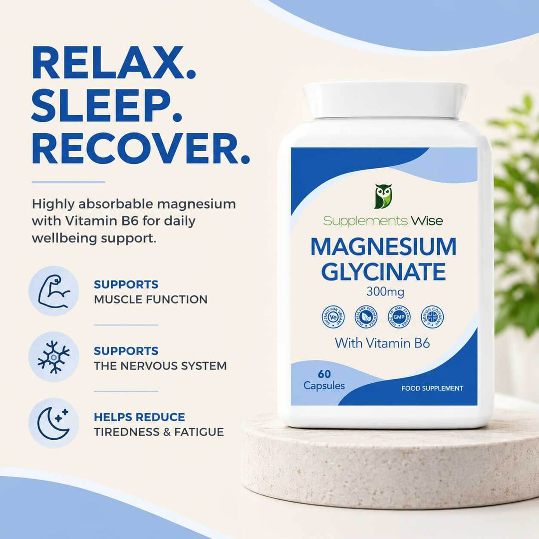 Magnesium Glycinate with Vitamin B6 | 60 Vegan Capsules