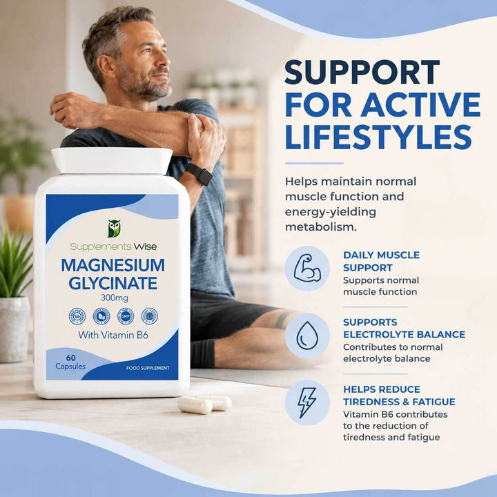 Magnesium Glycinate with Vitamin B6 | 60 Vegan Capsules