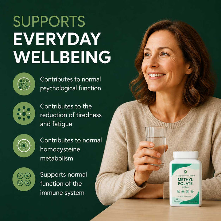 Methyl Folate 5-MTHF 600ug Quatrefolic | 90 Vegan Capsules | UK Made