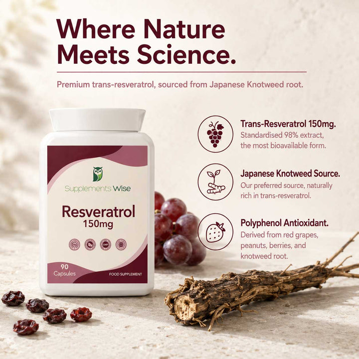 Resveratrol Capsules 150mg | 90 Capsules | Trans-Resveratrol