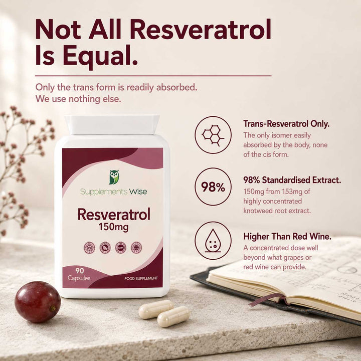 Resveratrol Capsules 150mg | 90 Capsules | Trans-Resveratrol