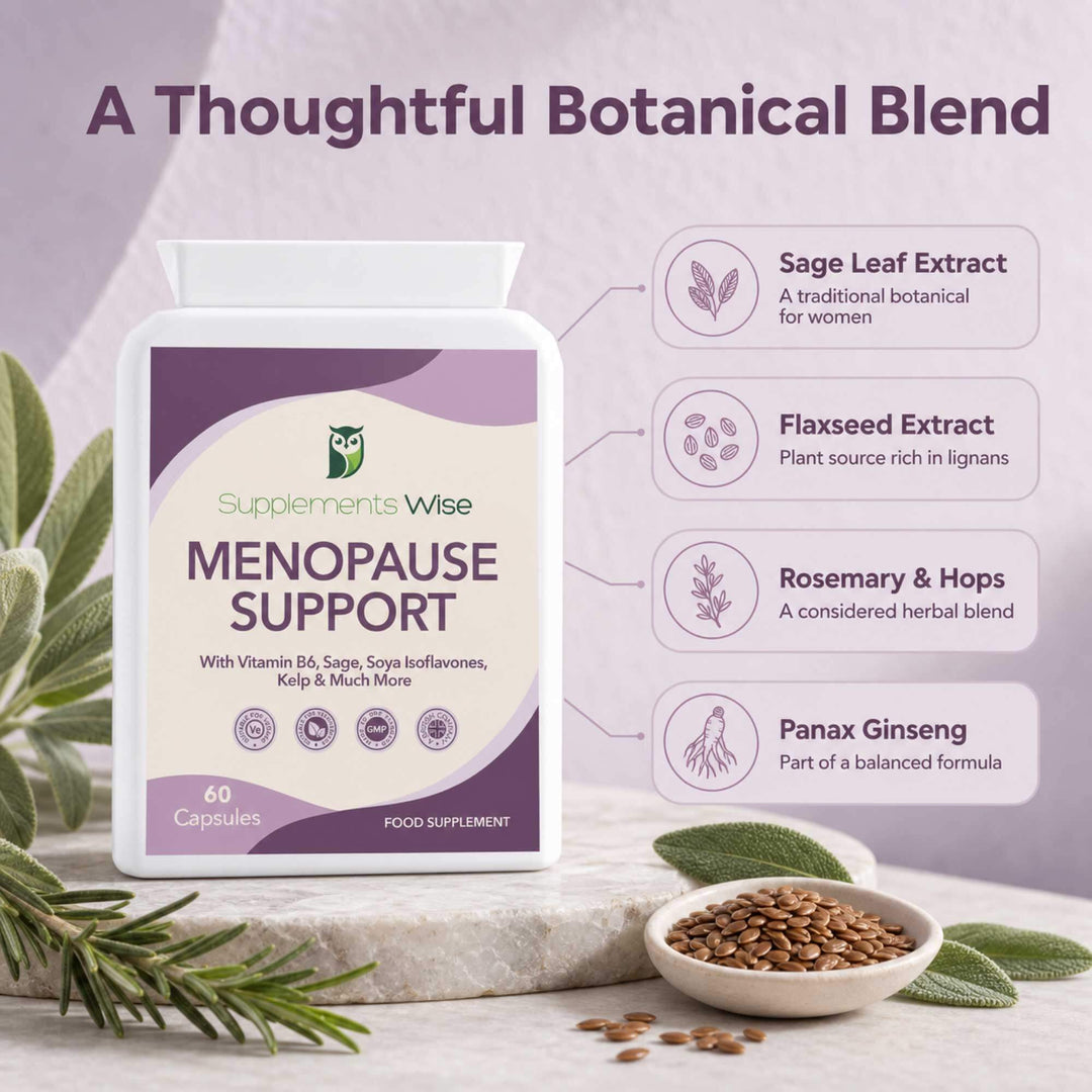 Menopause Support Capsules x 60 with Sage, Soy Isoflavones