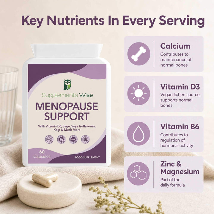 Menopause Support Capsules x 60 with Sage, Soy Isoflavones
