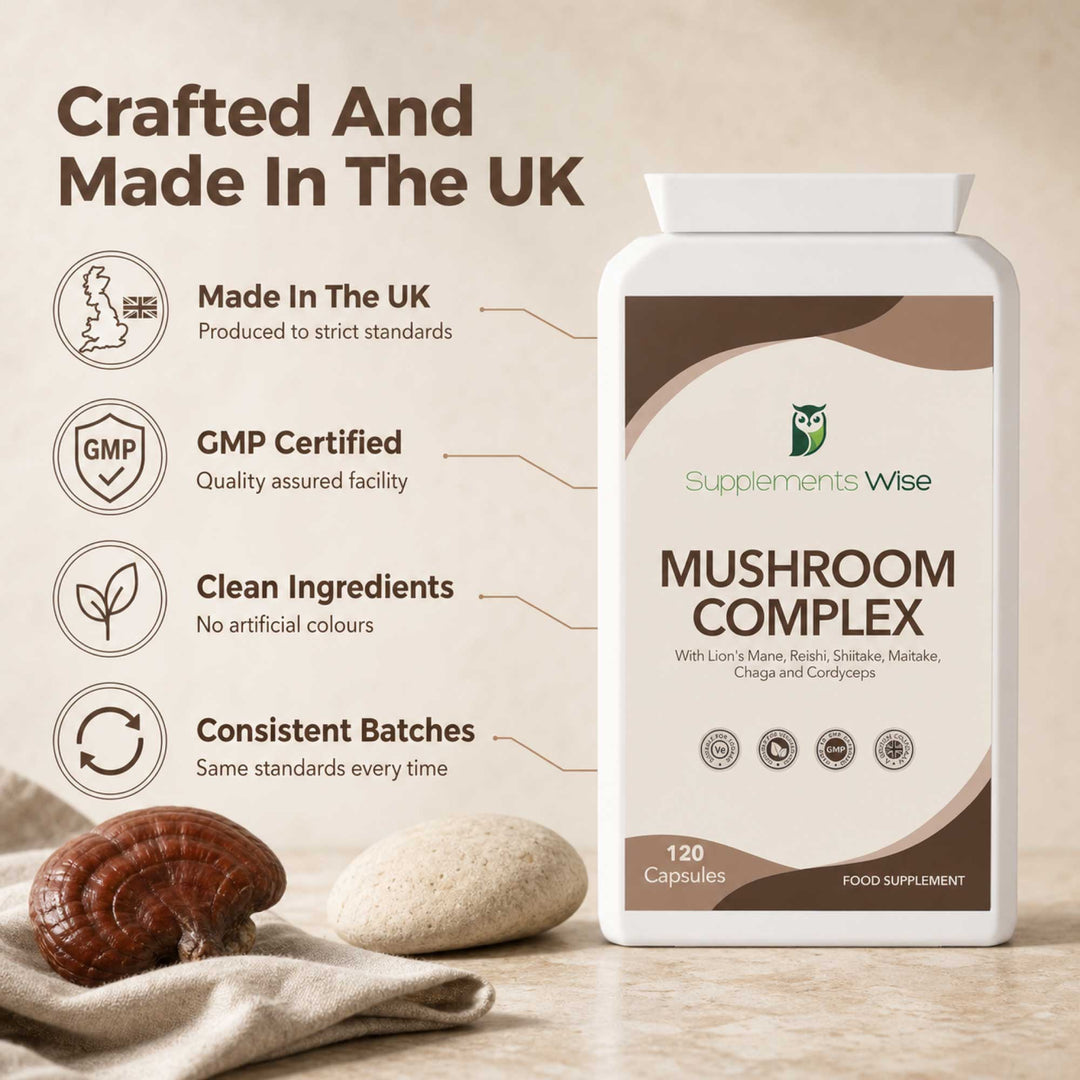 Mushroom Complex Capsules | Lions Mane, Reishi, Chaga, Cordyceps & More | 120 Pack