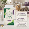 Omega 3 for Dogs & Cats | 120 x 1000mg Fish Oil Softgels | UK Made