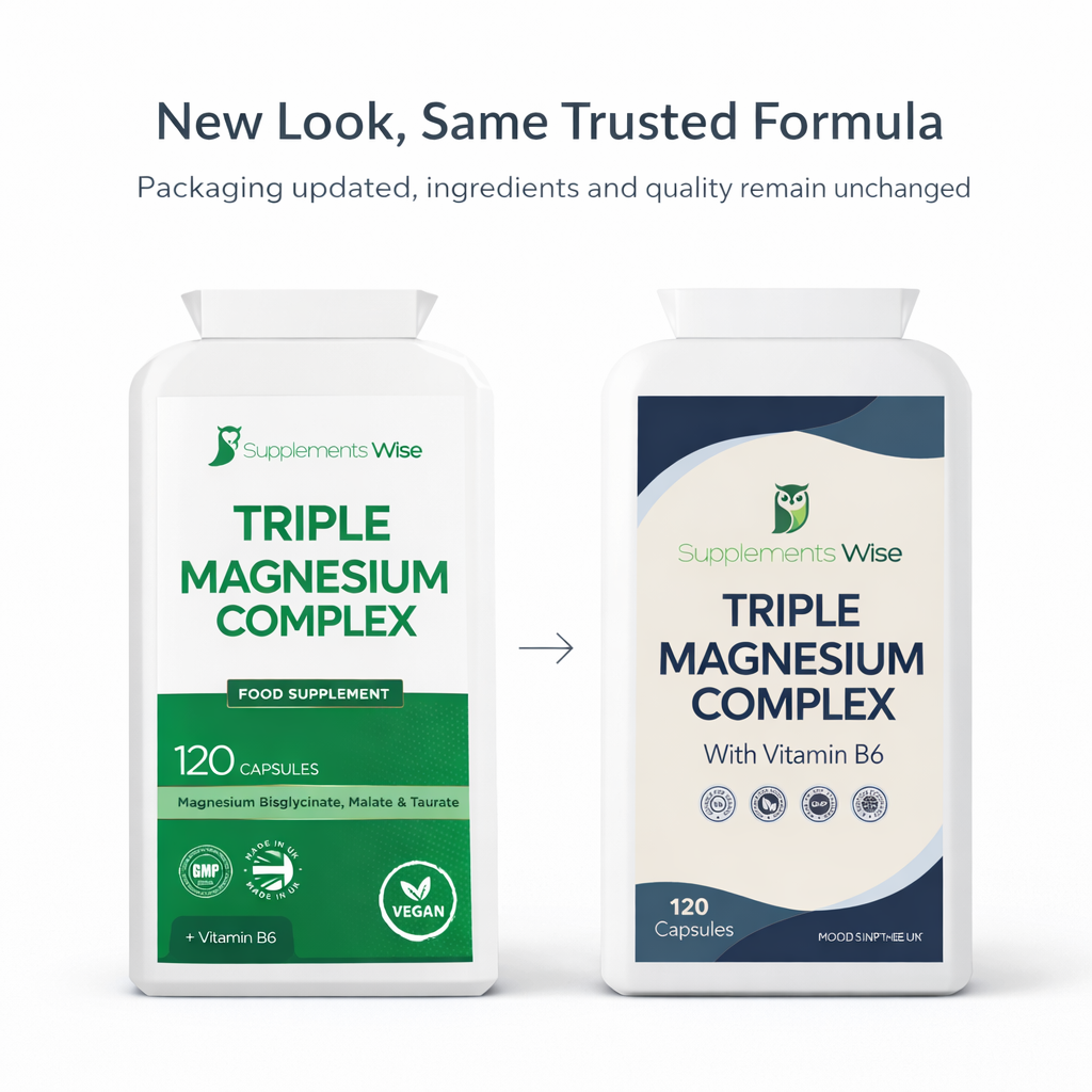 Triple Magnesium Complex 120 Capsules | Daily Magnesium Supplement | UK Made