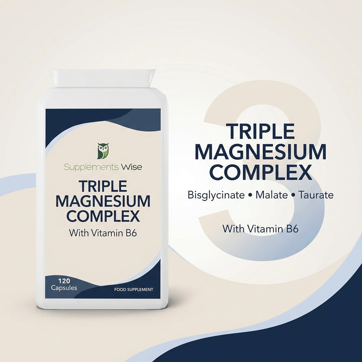 Triple Magnesium Complex 120 Capsules | Daily Magnesium Supplement | UK Made