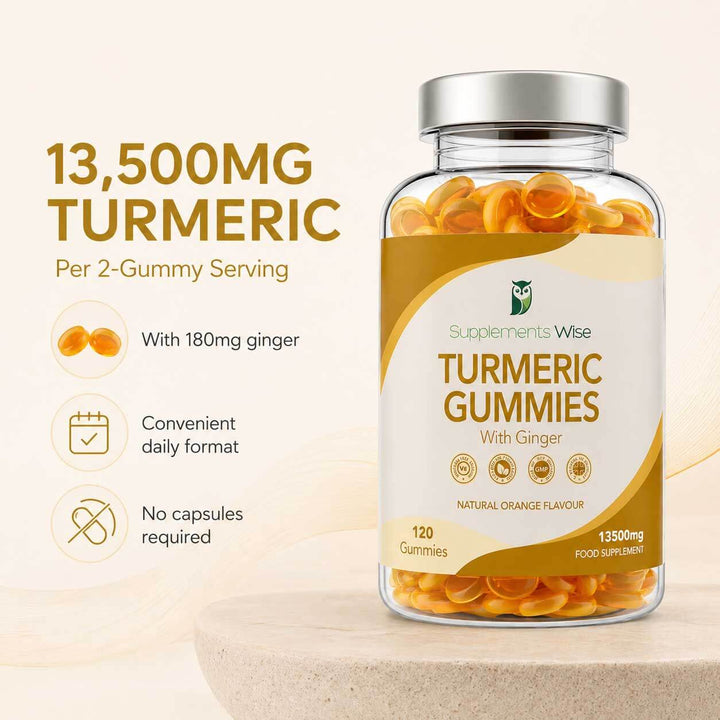 Turmeric and Ginger Gummies | 120 | Natural Orange Flavour