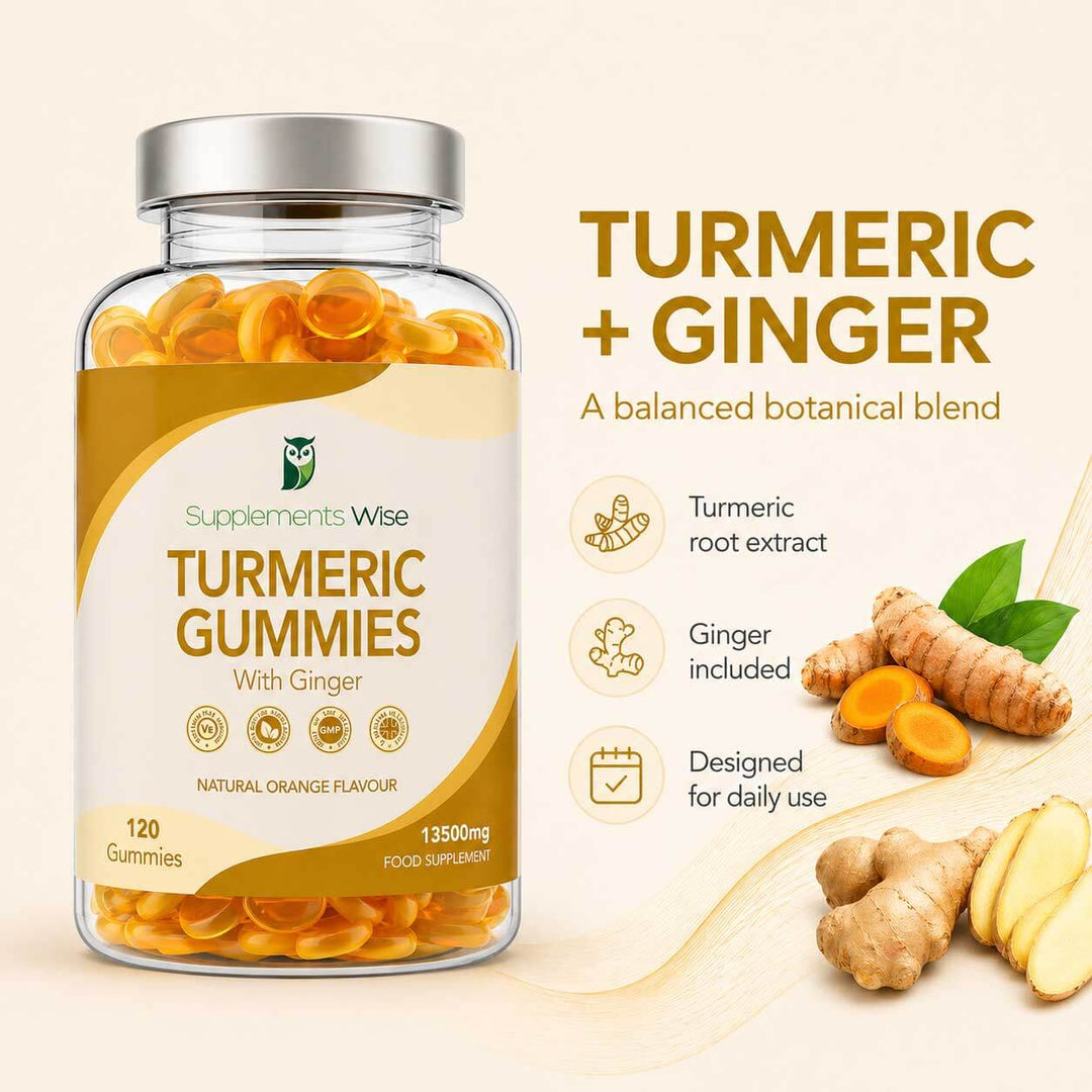 Turmeric and Ginger Gummies | 120 | Natural Orange Flavour