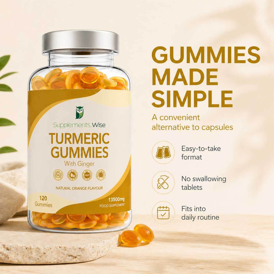 Turmeric and Ginger Gummies | 120 | Natural Orange Flavour