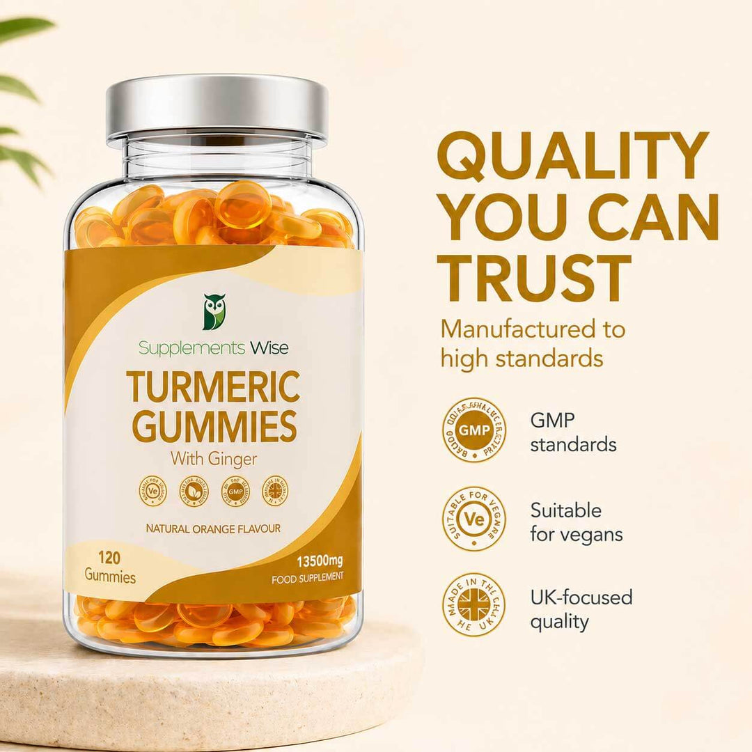 Turmeric and Ginger Gummies | 120 | Natural Orange Flavour