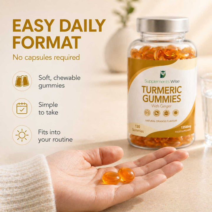 Turmeric and Ginger Gummies | 120 | Natural Orange Flavour