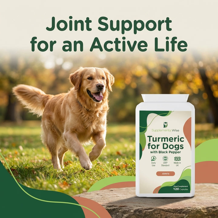 Turmeric for Dogs | Pure Extract with Black Pepper | 120 or 300 Capsules
