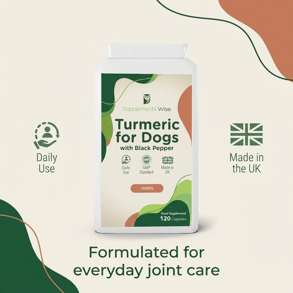 Turmeric for Dogs | Pure Extract with Black Pepper | 120 or 300 Capsules