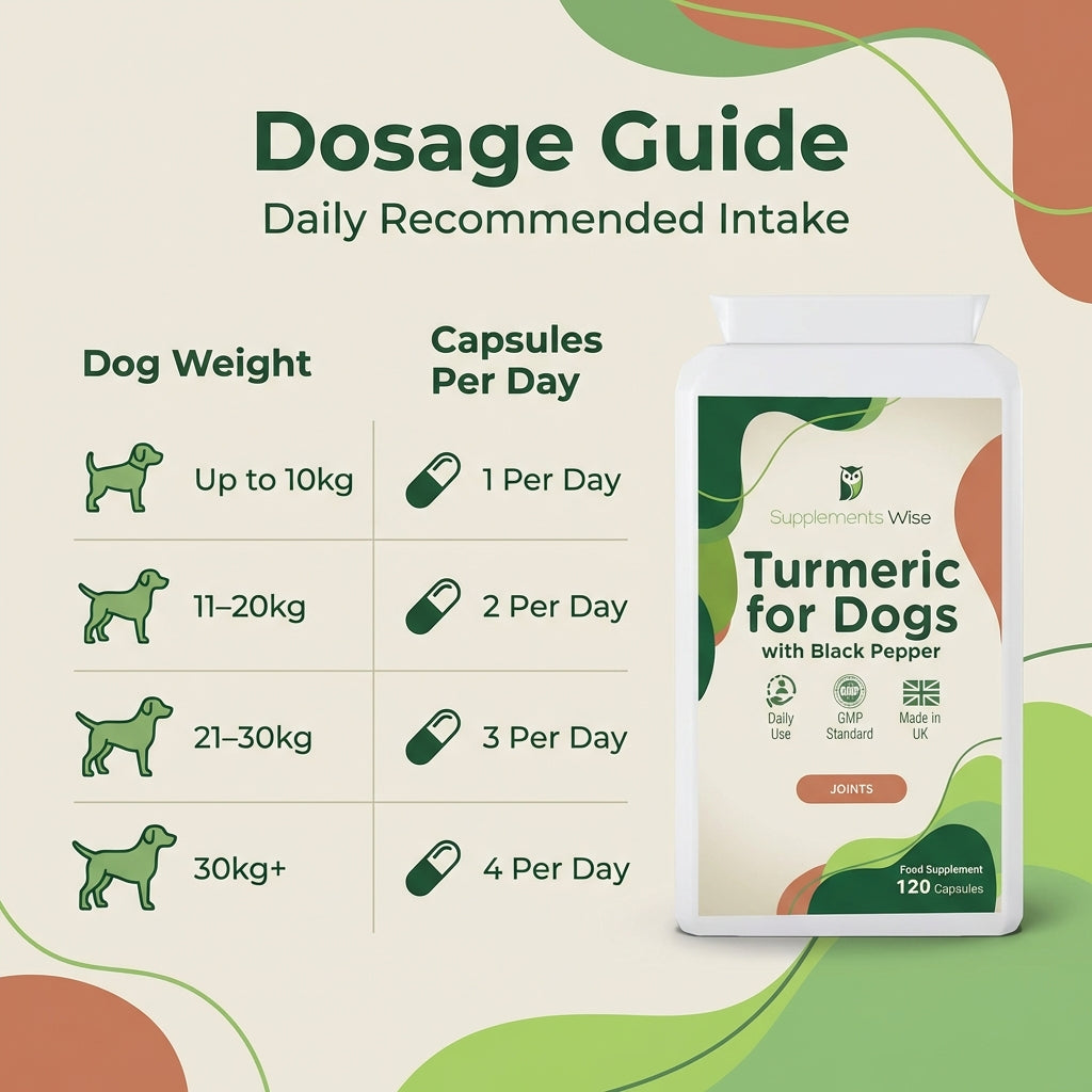 Turmeric for Dogs | Pure Extract with Black Pepper | 120 or 300 Capsules
