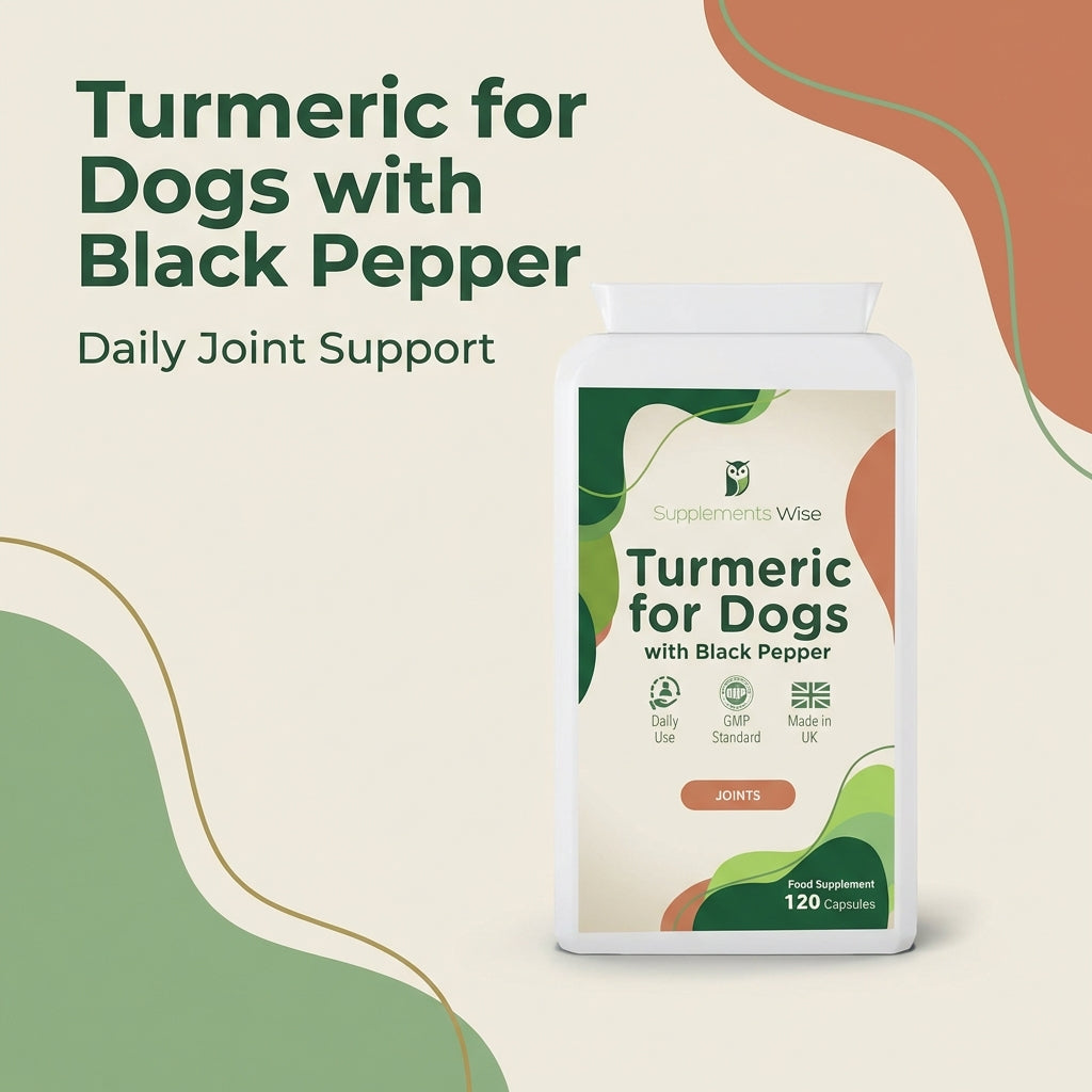 Turmeric for Dogs | Pure Extract with Black Pepper | 120 or 300 Capsules