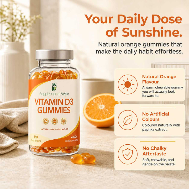 Vitamin D3 Gummies 150 x 4000iu Natural Orange Flavour