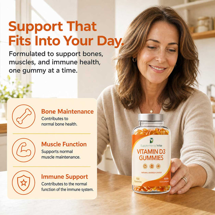 Vitamin D3 Gummies 150 x 4000iu Natural Orange Flavour