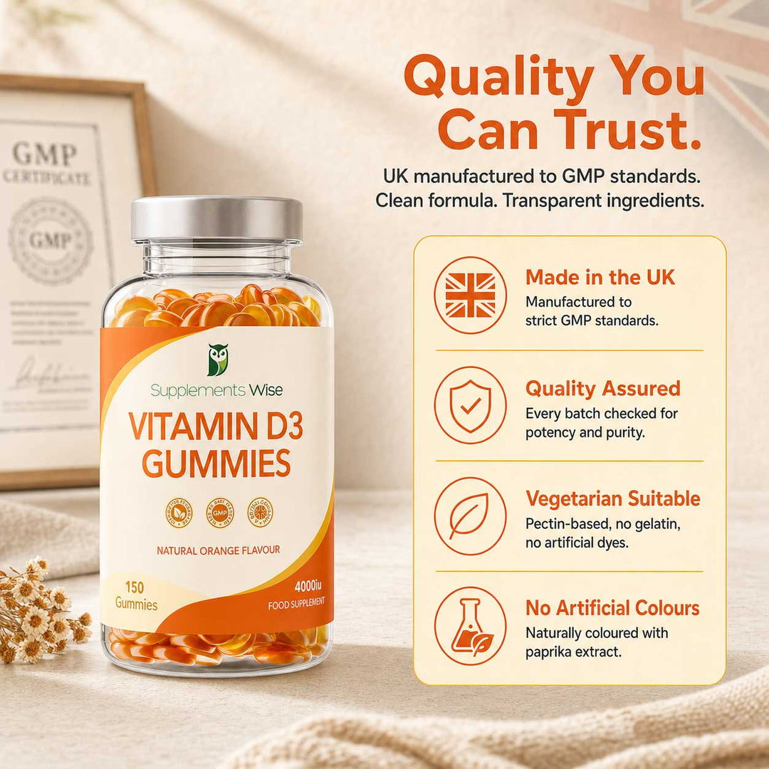 Vitamin D3 Gummies 150 x 4000iu Natural Orange Flavour